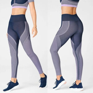 Fabletics Seamless Turbo Leggings Size Large High Waisted Compression EUC